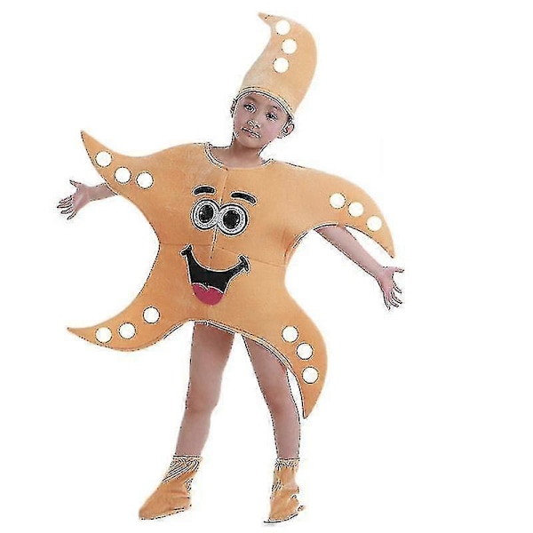 Barn Skola Hem Fest Sjöstjärna Cosplay Kostym För Pojkar Flickor Baby Kläder Havsdjur Stjärna Scenshow Kläder Dansdräkt LGL Khaki 100 cm