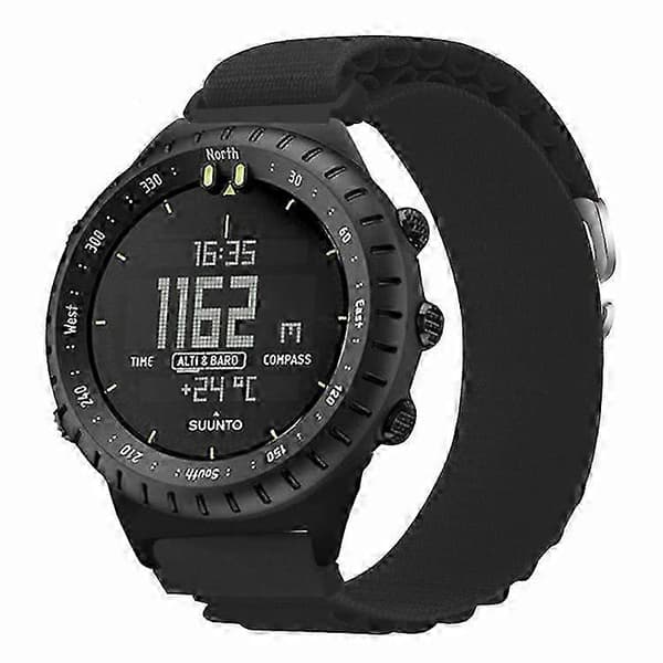 22mm Nylon Loop Urrem til Suunto Core - Justerbar håndledsrem med stik (LGL) Black