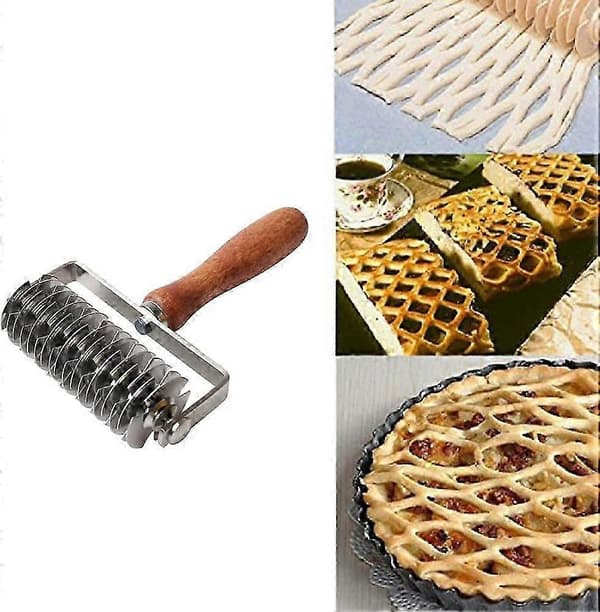 Deigrullekutter i rustfritt stål med trehåndtak for baking (LGL)