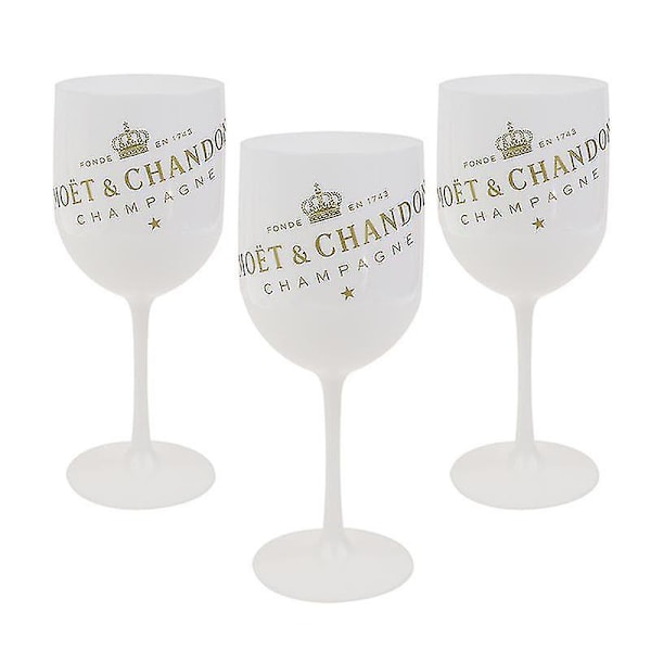 Hvide/lyserøde Moet Chandon plastikglas - festlige festvinschampagneglas White 4pcs