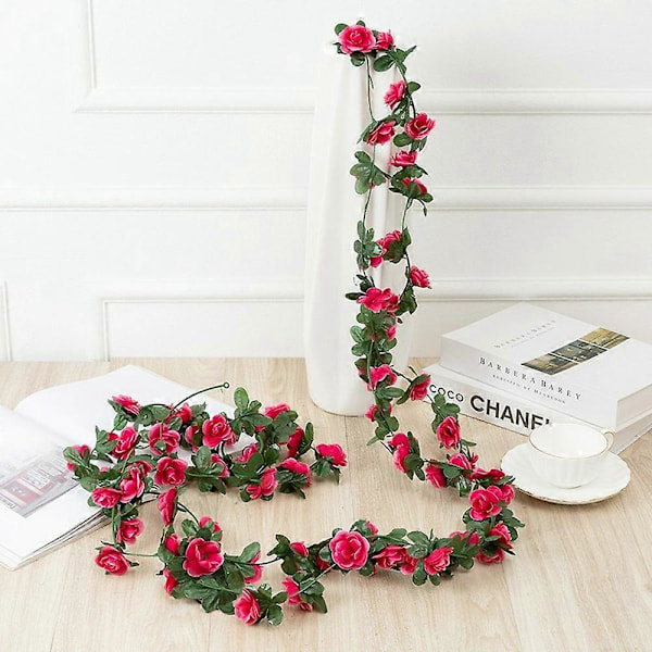 2,5 m Kunstig Pæon Blomsterguirlande 45 Blomster Blomsterranke Bryllup Hjem Loft Vægdekoration LGL Multicolor Rose