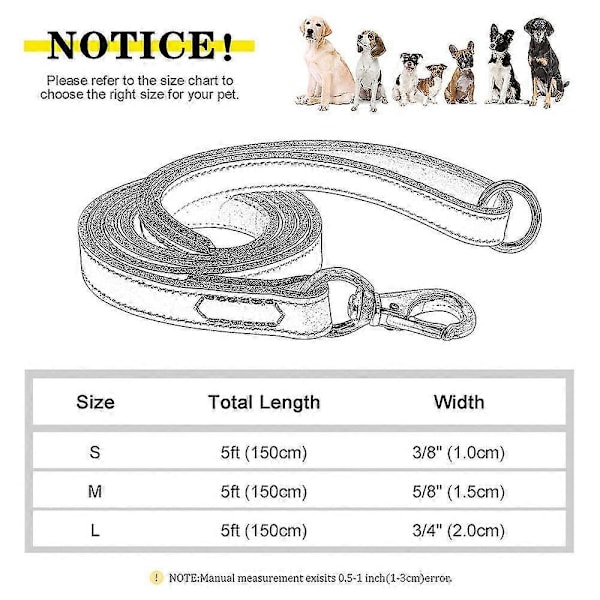 Ægte Læder Hundesnor 150cm Lang Stærk Hundesnor Kraftig Hundeline LGL Brown 1.0cm*150cm