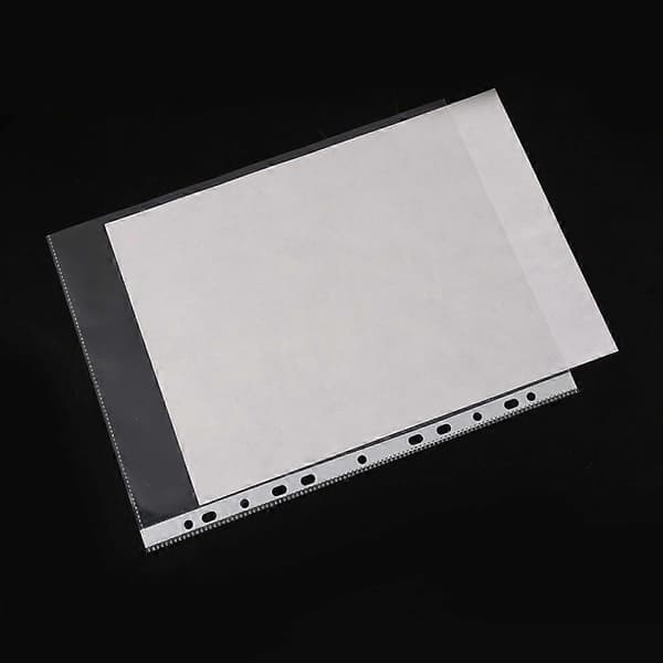 50 Arkfickor 21,6 x 27,9 cm Klar Sida Ring Plastficka Pärm Säker Papper (LGL)