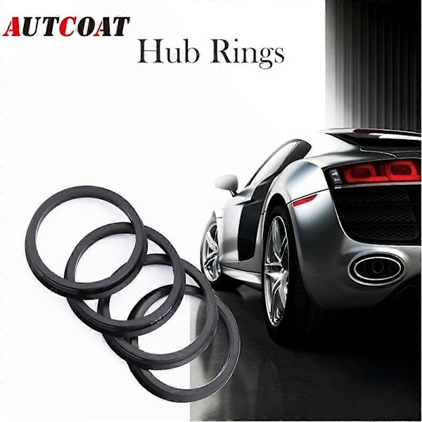 AUTCOAT 4 st/set Automotive Bil Plast Hjulnav Centreringsringar Center Hubringar Borrning 73.1-57.1 66.6-57.1 LGL 66.6-57.1-Black