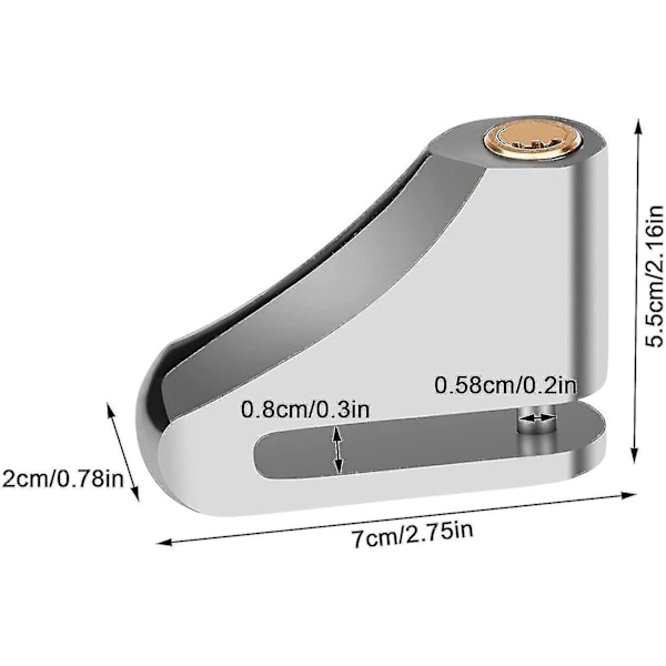 Antilås for motorsykkel, skivebremslås for scooter, antilåsskivebremslås, for elektrisk scooter, motorsykkel (sølv) [GGL]