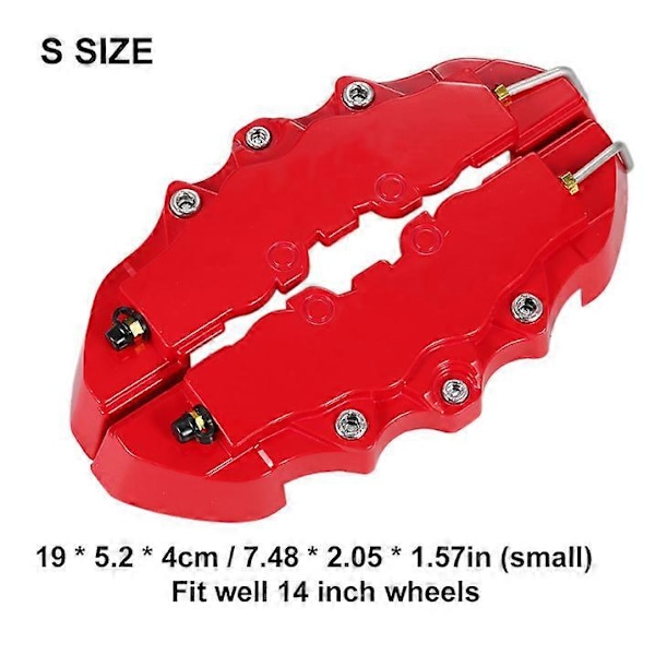 4 st ABS Plast Universal 3D Stil Främre Bakre Skivbromsok Skydd Kit, 8 Färger LGL Yellow 2pcs M