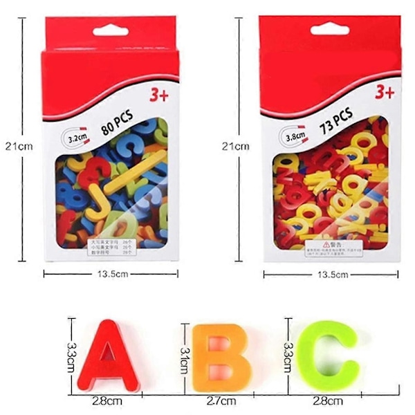 Magnetiske alfabetmagneter Bokstaver Tall Symboler Lekesett Abc 123 Kjøleskap Plastleketøy Tidlig Utdanningsleker