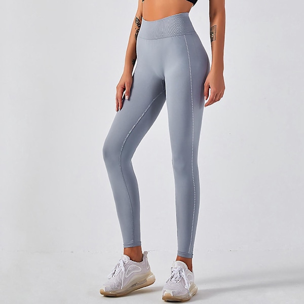 Snabbtorkande Yogakläder för Kvinnor Fitness Tights Yogabyxor LGL Gray S