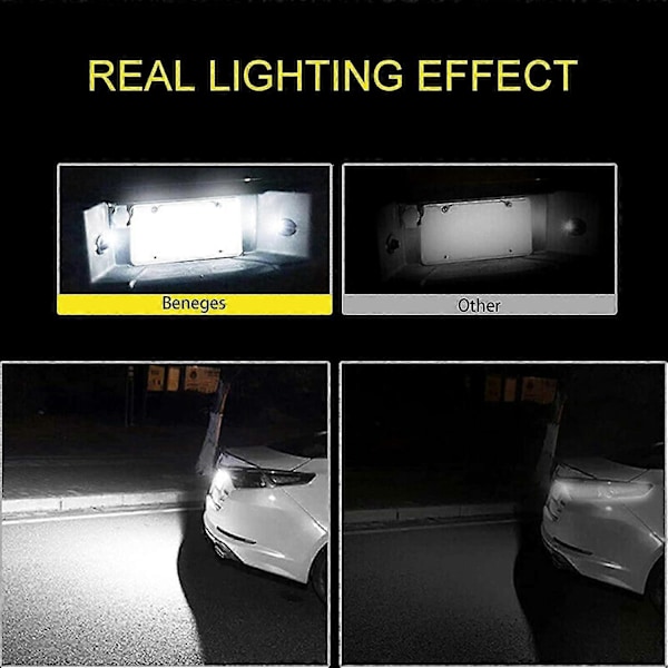 1 par hvide LED nummerpladelygter til Accord 34100S84A01 34100S0A013 Biltilbehør (LGL)