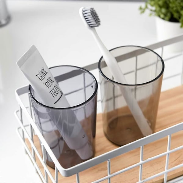4 st Tandborstmuggar, Tumlare Tandborstmugg, Tandborsthållare i Plast för Badrum, Återanvändbar Mugg, Multifunktionell Mugg (LGL)