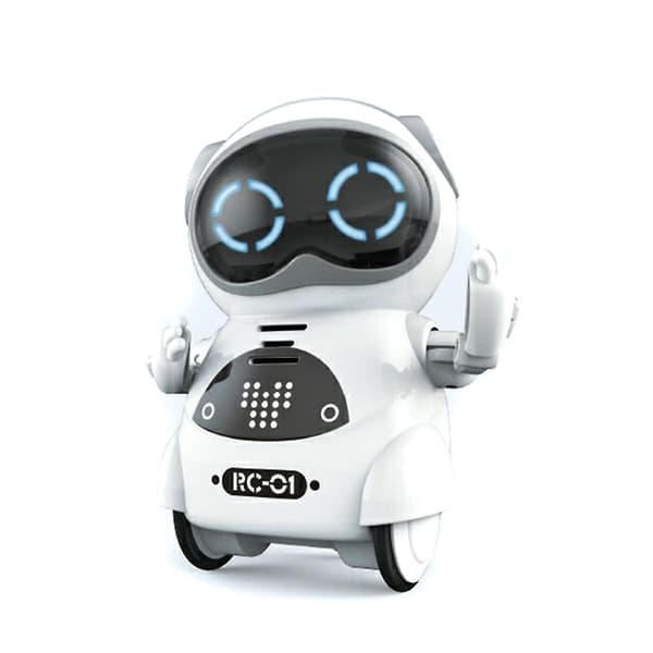 Lomme Robot Mini Robot Legetøj Gave Talende Interaktiv Dialog Stemmegenkendelse Optagelse Sang Dansende Smart Robot (LGL) White