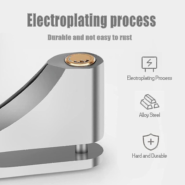 Scooter Anti-tyveri Motorcykel Skivebremselås, Scooter Skivebremselås, Anti-tyveri Bremse Skivebremselås, Til Elektrisk Scooter, Motorcykel (sølv) [GGL]
