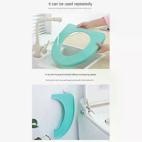 Toalett Hygien Skydd Plast Bärbar Tvättbar Vattentät Vikbar Badrumstillbehör Toalettsitsöverdrag 38x40cm Universal LGL