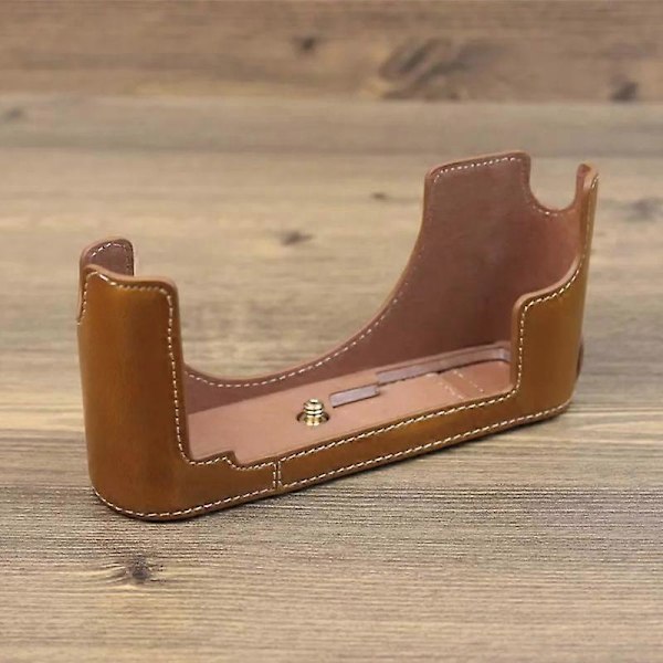 For Leica M11 PU Lær Kamera Bunnveske Batteriåpningsdesign Beskyttende Halvkroppsdeksel LGL Brown