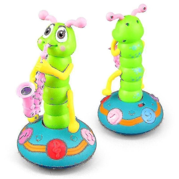 Barns elektriska dansande vicka mask Ljus och musik Universal Sax Caterpillar Toy-lian pink
