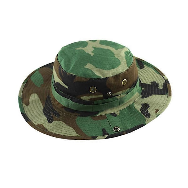 Camouflage Taktisk Airsoft Sniper Boonie Hat Jagthat Fiske Udendørs Bred Skygge Unisex Udendørs Vandrehat LGL BK 60CM