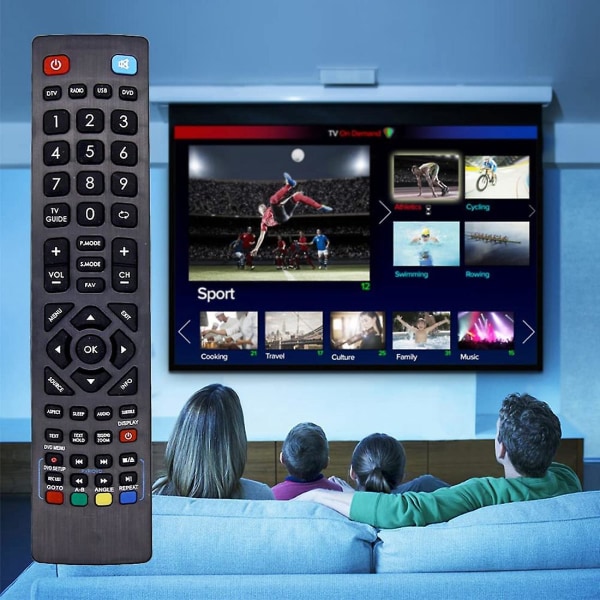 Ersättningsfjärrkontroll för Blaupunkt LCD LED 3D Smart TV - Ingen installation krävs Blaupunkt Universa [LGL] Black