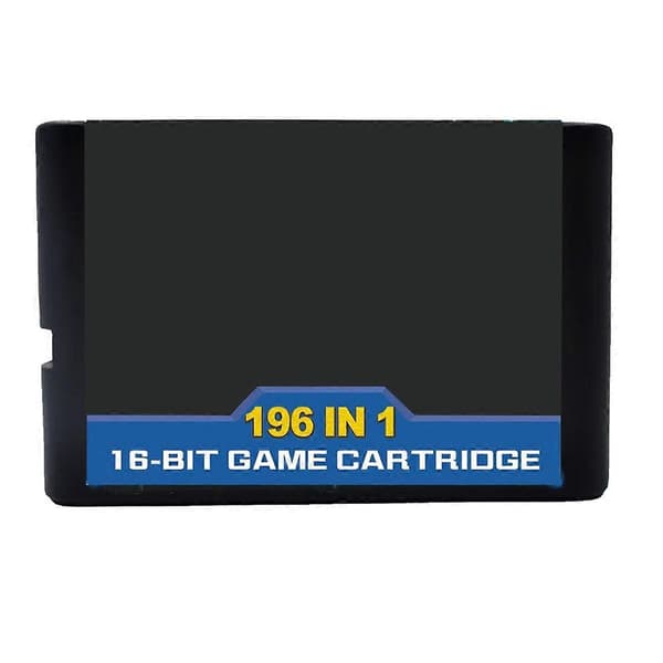 196-i-1 Spilkassette til Sega Mega 16Bit Spilkort (LGL) Black