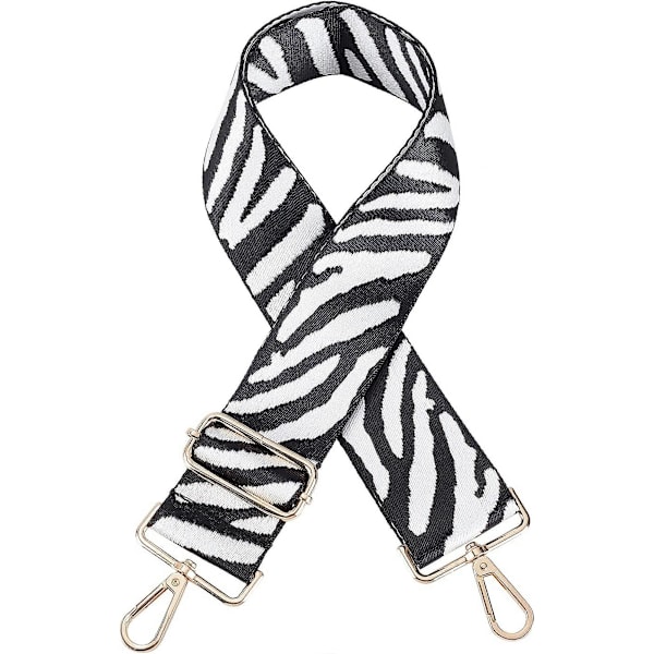 Justerbar Väska Rem i Polyester med Legeringsspännen för Väska Ersättningstillbehör Zebra Mönster (LGL)
