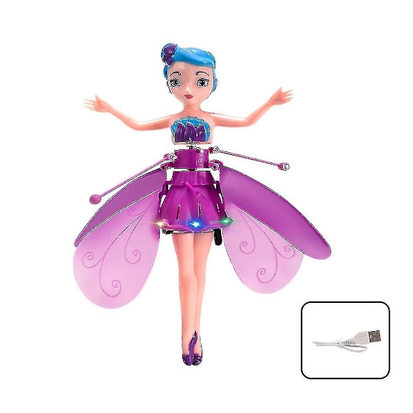 Flying Fairy Princess Magic Induction Control Girl Toy Gift(purple)