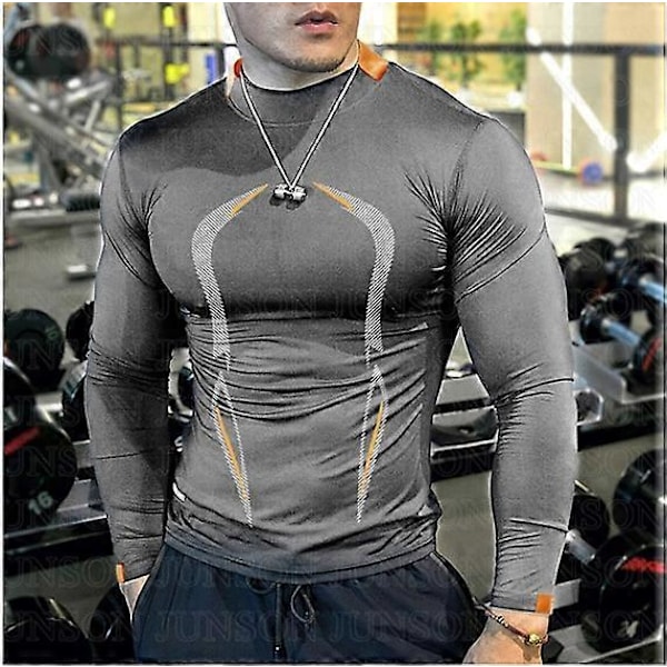 Sommer herre fitness træning åndbar kortærmet europæisk hurtigtørrende tøj herre sportsmode langærmet T-shirt LGL Royal Blue s