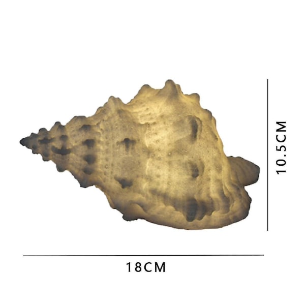 Bærbar Konkylie Skal Strand Tema Natlampe Til Børn Voksne Soveværelse Natbord Lampe Nautisk Belysning Batteridrevet, Varm Hvid-sswyv [LGL]