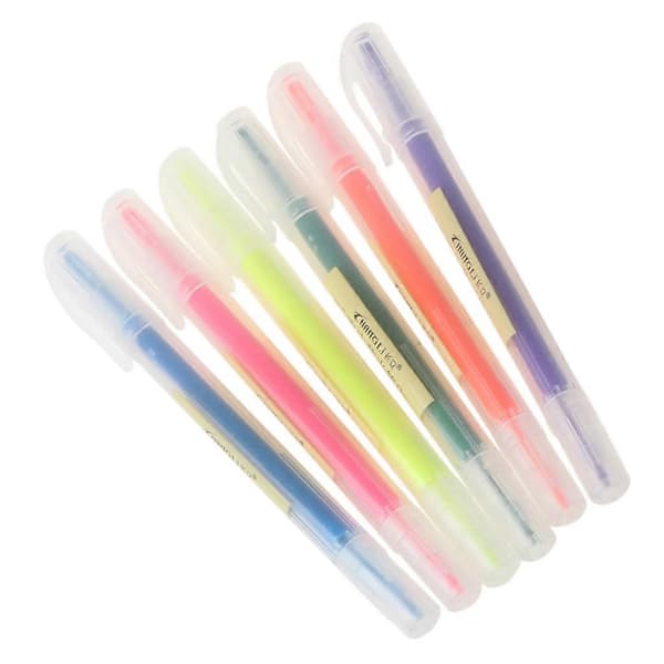 6 stk. vandfarve gelpen sød highlighter solid accent blæk maker glat skrift (LGL)