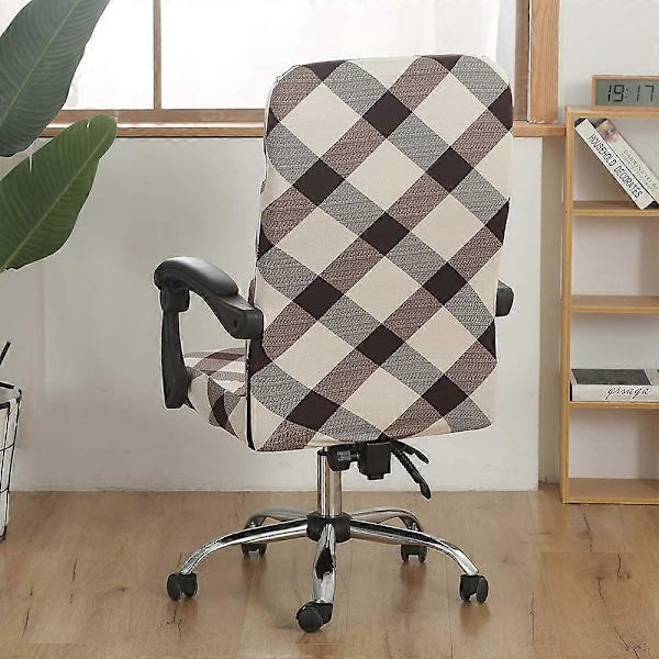 Kontorsstolskydd Universellt Stretch Mikrofiber Tvättbart Kontorsstolskydd Tryckta Stretch Fåtöljöverdrag Bekväm Chefsstol (LGL)