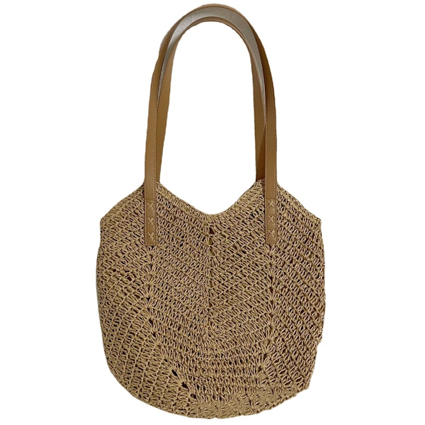 Women Straw Bag Summer Beach Bag Soft Woven Tote Bag Large Rattan Holiday Shoulder Bag