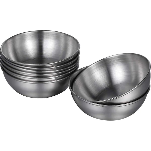 4 Pieces Stainless Steel Round Mini Bowls Household Seasoning Dish (Gold) (4-D-W)