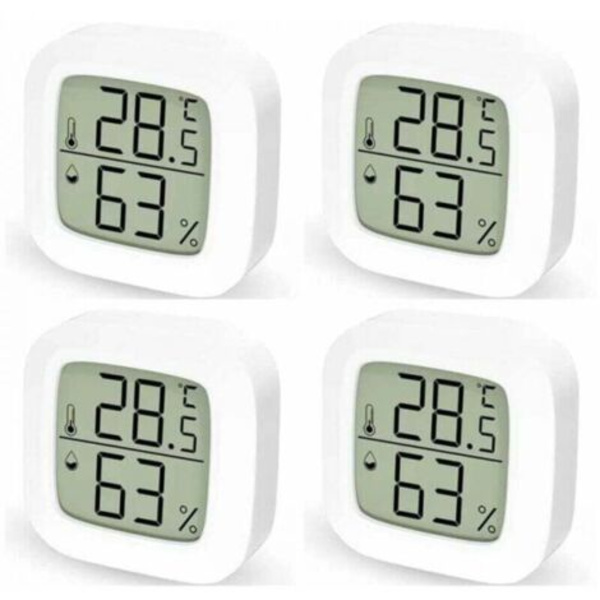 4 st inomhustermometer, digital hemtermometer hygrometer, digital termometer för sovrum (LGL)