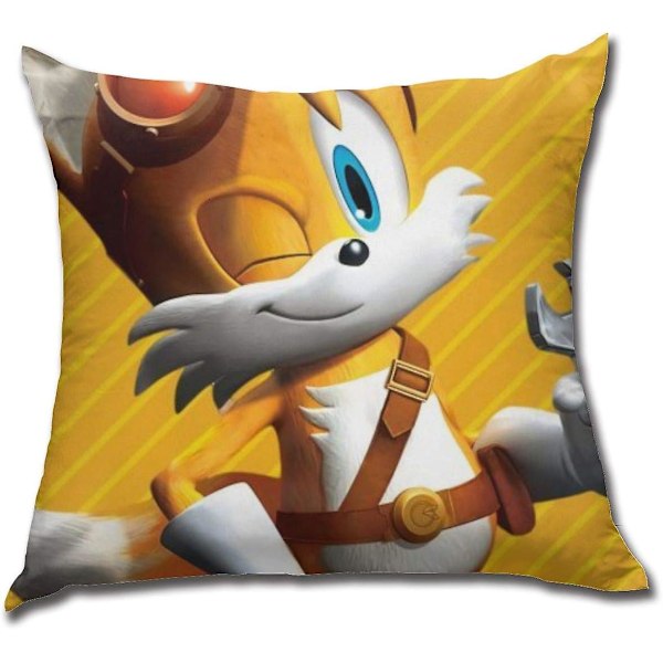 Sonic Boom - Miles Tails Kodin sisustus Sohva Makuuhuone Auto Standardi Tyynyliina Neliö Tyynynpäällinen, Standardikoko 18 X 18 tuumaa 45X45CM AA-504 LGL 45x45cm