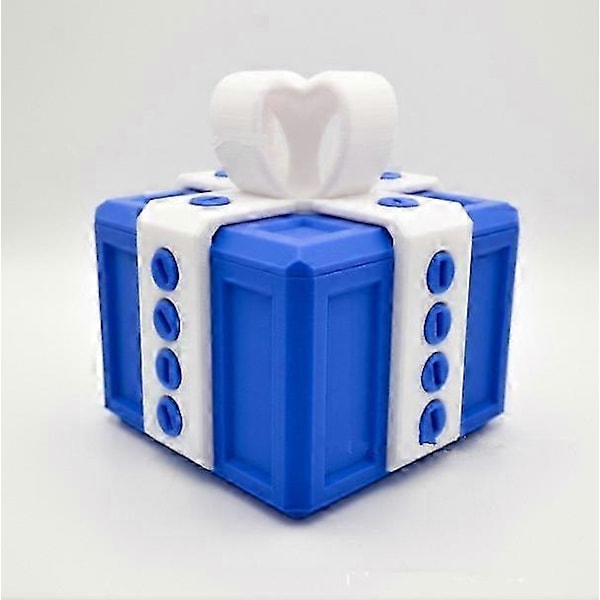 Verkligen 3D Irriterande Presentask Med Förvaring Och Blandade Färger Standardstorlek Presentask Pussel Presentask Nyhetspresentidé LGL Red and Blue 6cm
