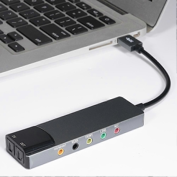 USB Lydkort 7.1 5.1 Kanal Eksternt Lydkort SPDIF Optisk for PC Datamaskin LGL