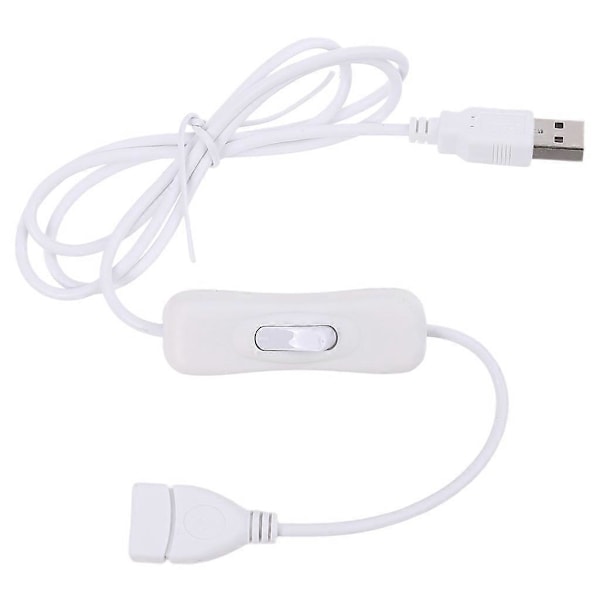 USB 2.0 Forlengelseskabel med Bryter for Bordlamper Hvit LGL