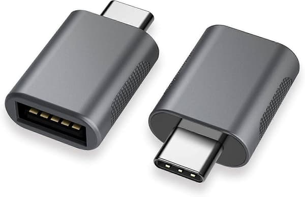 USB C till USB Adapter (2-pack), USB-C till USB 3.0 Adapter, USB Typ-C till USB Adapter Mörkgrå (LGL)