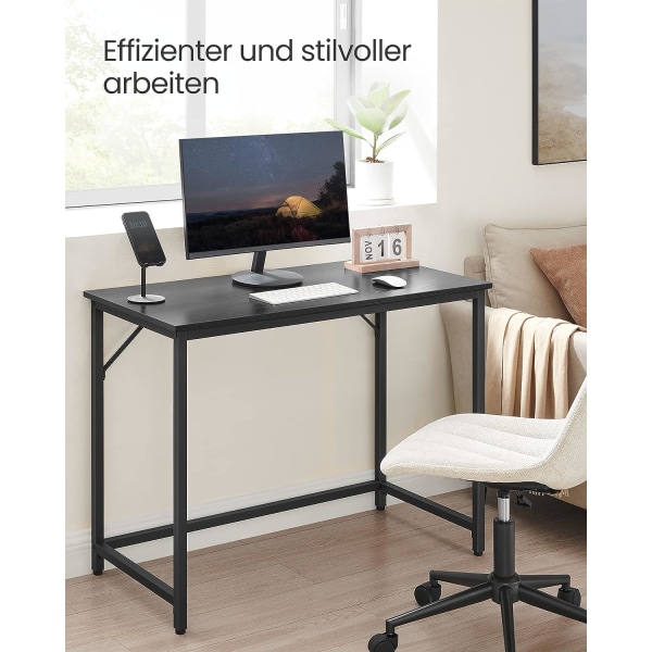 Vasagle työpöytä, pieni tietokonepöytä, toimistopöytä, 50 x 100 x 75 cm,  metallirunko, musta ad4f | Fyndiq