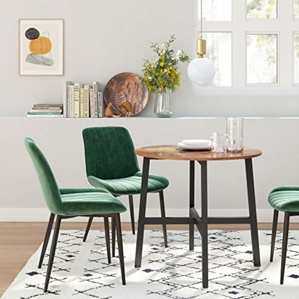 Vasagle spisebord, rundt køkkenbord, til stue, kontor, 80 x 75 cm, rustik  brun 237a | Fyndiq