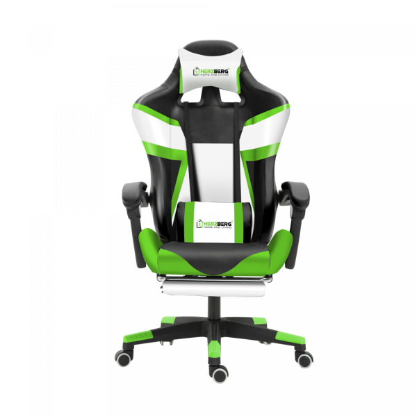 Trefärgad spelstol och kontorsstol med T-formad accent - grön