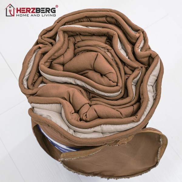 Herzberg Tvåfärgat mikrofiber täcke - 240x200cm brun
