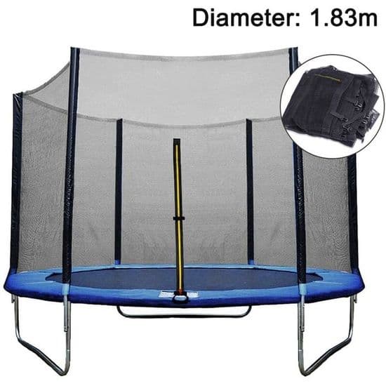 183 cm trampolin sikkerhedsnet - Rivefast erstatning til 6-stangs model, UV-bestandig.