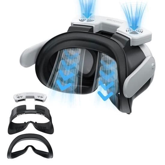 Meta Quest 3 VR-headset med kylmask och issilkessvamp