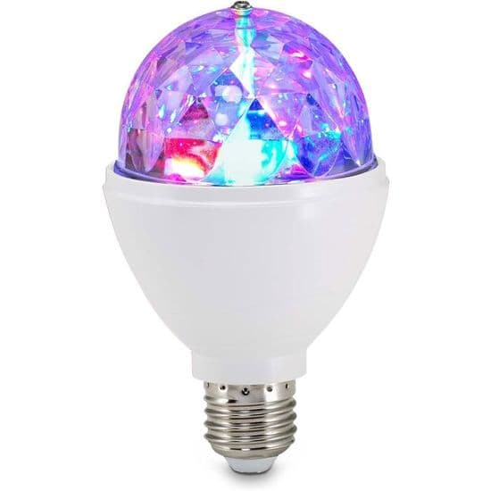 0528-003 LED Discopære, Plast, E27, 3W, Hvit, 1 Enhet (Pakke med 1)