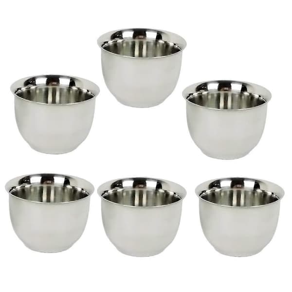 6 Mini Rostfria Dubbelväggiga Kaffekoppar Resistenta Tekoppar 50ml