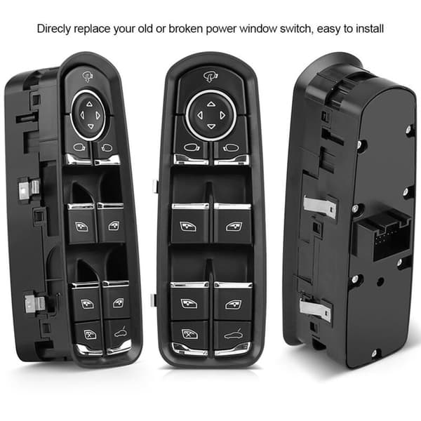 Left Window Switch. Electric Power Window Master Switch for Panamera/Cayenne/Macan (OEM: 7PP959858R). Non-original part.