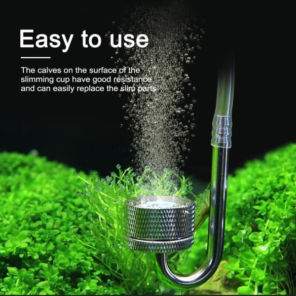 Koldioxiddiffusor, CO2-diffusor för akvarier, lämplig för akvarier, levereras med sugkopp
