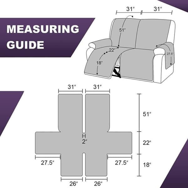 Halkfritt överdrag för vilstol. Överdrag för vilstol med elastisk rem. Soffa för hem med husdjur och barn (Ivory, 2-sits/Loveseat)