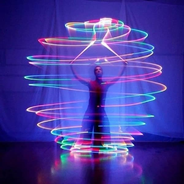 LED POI-bollar - Ej specificerat - 2 par - Justerbara färger - Danstillbehör - Hållbara