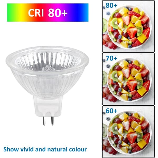 GU5.3 35W 12V halogen bulb. 400lm warm white 2700K dimmable. MR16 halogen spotlight. 6-pack.