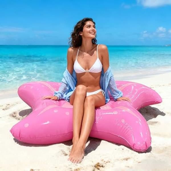 Voksen Pool Flyder. Oppustelig Søstjerne Flyder 150cm. Pink Oppustelig Hængekøje Pool Flyder.